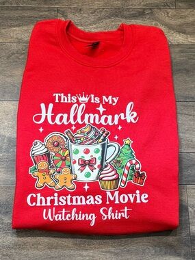 Hallmark Holiday Graphic Sweatshirt handcrafted 100% cotton